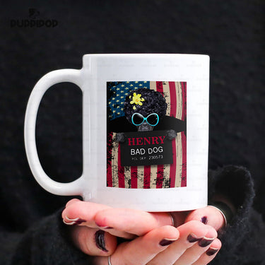 Personalized Dog Gift Idea - Bad Dog With Curly Hair For Dog Lovers - White Mug